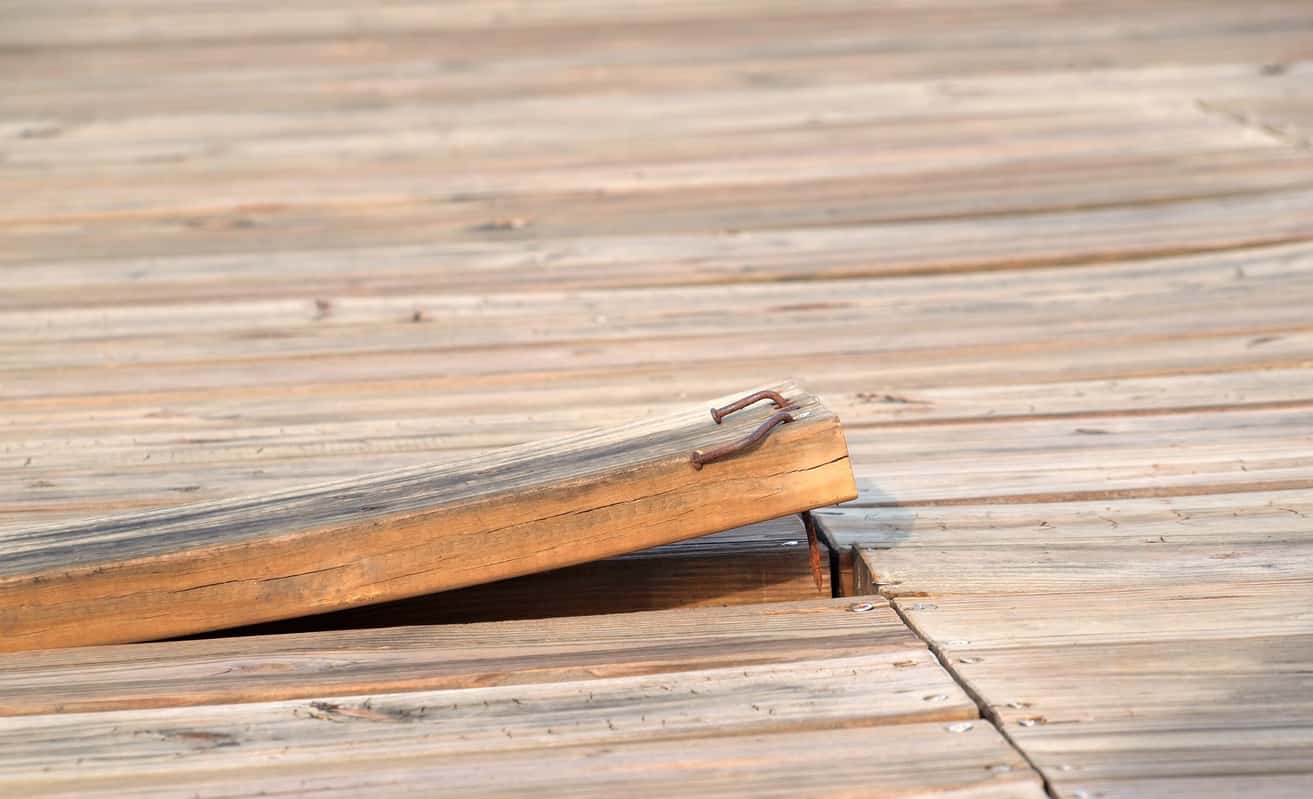 damaged decking board